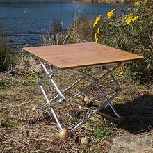DUTUI Tavolo Pieghevole da Esterno Quadrato, Tavolo Portatile da Campeggio in bambù E Legno, Piccolo Tavolo da Pranzo con Balcone A Guida Autonoma