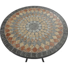 Siena Garden Tavolo Prato tondo in ferro con effetto mosaico, Ø60cm, Multicolore