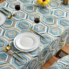 WSJIABIN Decorazioni per la casa Tovaglia Tavolo da tè Tessuto Blu Geometrico Rivestimento Tavolo da Pranzo Europeo Soggiorno Tovaglia Impermeabile Tovaglia