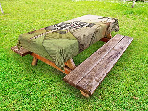 ABAKUHAUS Animale da Fattoria Tovaglia da Esterno, Mucche da Latte Campagna, Tovaglia da Picnic Lavabile Decorativa, 145 cm x 265 cm, Multicolore