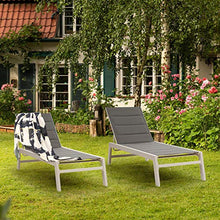 Blumfeldt Renazzo Lounge - Lettino Prendisole, Lettino da Giardino, Superficie: 186 x 56 cm, Schienale Regolabile in 6 Livelli, Superficie Imbottita Idrorepellente, ComfortMesh, Bianco/Grigio