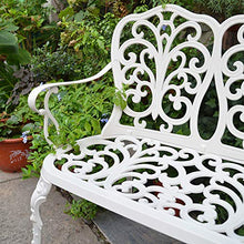 Outdoor furniture Panca da Giardino per Esterni Panca da Giardino in Alluminio pressofuso, poltroncina da Giardino da 33 Pollici per 2 Persone, Sedia in Metallo antiruggine Resistente alle intemperie