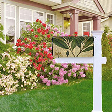 Stampa botanica su vecchia pagina del libro dal design unico per cassetta delle poste, copertina magnetica per giardino e cortile, dimensioni standard 53 x 45 cm