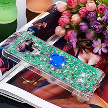 Custodia LG Stylo 6 Squillo della Base del Telefono TPU Brillantini Diamond Liquido Telefono Bumper Case（Amore Verde）