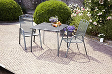 greemotion 416397.0 Tavolo Quadrato da Giardino in Metallo, Grigio, 90x90x74 cm