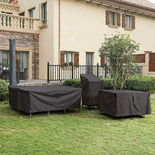 Poetance Copertura impermeabile per tavolo e sedie da giardino, per mobili da giardino, per esterni, colore: nero