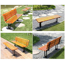 GaoF Panca da Giardino a 3 posti per terrazza panchina da Cortile per Esterni, Panche da Salotto Resistenti alle intemperie con Struttura in ghisa e Legno massello anticorrosivo, Panche Decorate con