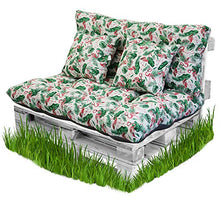 BCASE Cuscino per Pallet in Fibra Pack + Cuscino Schienale per Pallet Imbottiti, Cuscino Imbottito, Include Cuscino Schienale E Sedile, Ideale per Giardino, Flamenco