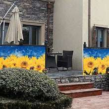 Ziligengsheng Protezione per balconi, 90 x 1000 cm, resistente alle intemperie, protezione dai raggi UV, 100% di privacy, in poliestere, rivestimento per balconi, terrazze, giardino, piscina, girasole