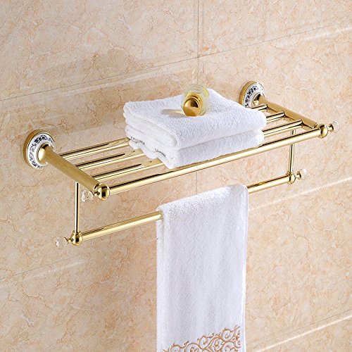 MBYW Portasciugamani Moderno Minimalista Portasciugamani Elegante per Il Bagno di Moda Portasciugamani in Porcellana Europea Blu e Bianca in Oro con portasciugamani, appendi Accessori per Il Bagno