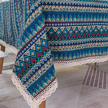 CFWL Tovaglia in Cotone E Lino Bohémien Tovaglia Artistica Tovaglia in Stile Etnico Tovaglia da Scrivania Tovaglia Universale Scacchi Tovaglia Scacchi Bianco Nero Tovaglia Tonda Verde 140 * 220