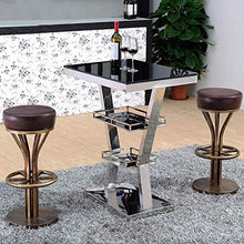 Vintage Sgabelli da Bar in Similpelle per Cucina Ristorante,75cm Sedia Alta con Poggiapiedi e Base in Metallo,Uso Esterno Interno(1 Pezzi/Marrone)