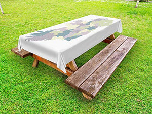 ABAKUHAUS Irlanda Mappa Tovaglia da Esterno, Pastello Tono Grafico, Tovaglia da Picnic Lavabile Decorativa, 145 cm x 210 cm, Bianco e Multicolore