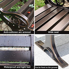 Panca da giardino per esterni sedia da patio per esterni, struttura interamente in alluminio, sedile casual resistente in alluminio pressofuso con braccioli e schienale, mobili da giardino per tutte