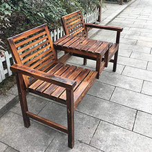 Panca Per Terrazza da Giardino All'aperto, Combinazione Di Tavolo E Sedia Per Balcone A Doppio Sedile In Legno Massello Anticorrosivo,Panchina Con Schienale, Tavolo Con Foro Per Ombrellone,Per Porti