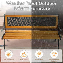 Panche per esterno Panchine da giardino in metallo, Home Balcone Portico Terrazza Sgabello Sedile Sedia Panchina per decorare il prato Parco, Mobili da esterno per esterni in legno e ghisa