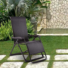 DHHZRKJ Sedia in Rattan Zero Gravity, Regolabile 90-160 °, Poltrona Pieghevole con Sistema di bloccaggio, Chaise-Longue per Esterni per Giardino, Patio, Spiaggia