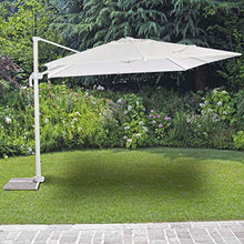 Stilè Ombrellone Decentrato da Giardino in Alluminio 3x4m Bianco Base Decentrata Telo Poliestere e Rotazione 360°