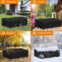 Tesmotor Copertura per Mobili da Giardino, Telo Copritavolo da Esterno Impermeabile, resistente alla polvere, Copertura per Tavolo da Giardino Rettangolare 242 x 182 x 100CM