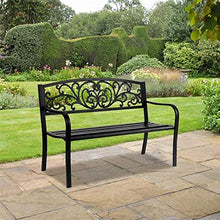 Panchine in ferro da 50 pollici per esterni, decorazione classica del cortile, parco ricreativo per patio giardino cortile
