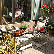 AAGYJ Panchina da Giardino, sedie da Giardino in Metallo, Sedia da Giardino Antica con Struttura in ghisa, Sedia a Dondolo da Giardino, idilliaca Poltrona pigra per Prato, Veranda, Giardino