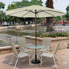 Froadp Ø3.5m Ombrellone in Poliestere Ottagonale Solare Protezione con Ø38mm Manico in Aluminum Ombrellone per Balcone Terrazza Piscina Patio(Beige)