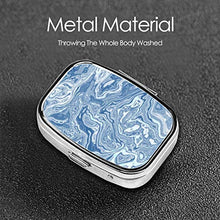Scatola quadrata per pillole medicinali Blue Watercolor Marble Texture Fashion Pill Organizer da viaggio per pillole integratori vitamine