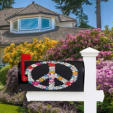 Cartello di pace con simbolo di fiore colorato per cassetta postale di primavera copre magnetica grande cassetta postale avvolge giardino cortile decorazione casa dimensioni 64,8 x 53,3 cm