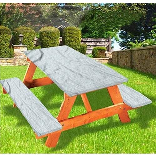 LEWIS FRANKLIN Tenda da doccia vintage per tavolo da picnic e panchina, tovaglia con motivo floreale in pizzo con bordo elastico, 60 x 180 cm, set da 3 pezzi per tavolo pieghevole