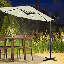 LARS360 Ombrelloni da Giardino per Esterno Gazebo Piscina Giardino Terrazzo, Con Solar LED Colore Beige ø300cm Alluminio Poliestere Parasole con Base a Croce, Protezione UV Impermeabile