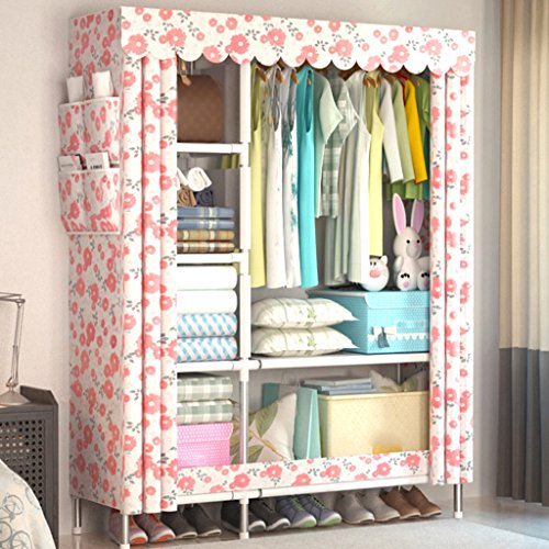 Guardaroba pieghevole Mmm& Armadi in Tessuto Semplice Armadio in Tubo da 25 mm. Struttura in Acciaio (Colore : #2, Dimensioni : A)