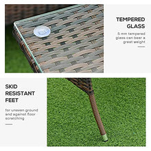 Outsunny Salotto da Giardino con Tavolo, 2 Poltrone e Divano 2 Posti, Set Mobile da Giardino in Rattan PE con Cuscini, Marrone e Bianco