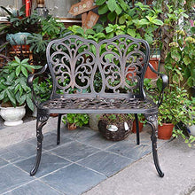 Sedia doppia per il tempo libero all'aperto, panchina da cortile cava scolpita in ferro, panchina da giardino antiruggine e protezione solare, usata per portico, terrazza, giardino, prato