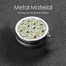 Scatola rotonda per medicina portatile, mini pillole in metallo, dispenser per pillole, borsa da tasca, regalo da viaggio, beagle scatter, menta