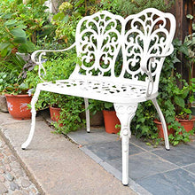 Outdoor furniture Panca da Giardino per Esterni Panca da Giardino in Alluminio pressofuso, poltroncina da Giardino da 33 Pollici per 2 Persone, Sedia in Metallo antiruggine Resistente alle intemperie