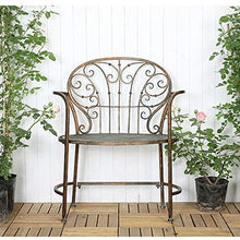 Panchine da giardino in metallo panchine da terrazzo,Panca da balcone per interni con sedile per decorazione da patio retrò,Sedia portico panchina parco con schienale,Doppia panca per il tempo liber