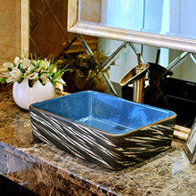 HEIFEN Lavabo Lavabo da appoggio in Ceramica Lavabo da appoggio Lavabo Rettangolare Lavabo da Toilette Classico Retro Style Lavabo 48 * 38 * 15cm C