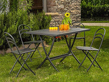 RD ITALIA Set 4 Sedie Pieghevoli da Giardino 42x52x81 cm in Acciaio Flipper Antracite