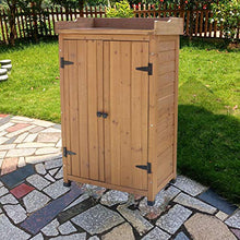 WLOWS Porta da Giardino A Due Ante con Cassapanca in Legno con Tetto A Battente E Dimensioni Compatte,Primary