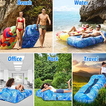 BANGSUN Divano gonfiabile | Divano ad aria per sdraio ideale per giardino, colore: blu foglia