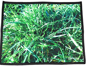 sin4sey - Set di 2 cuscini pieghevoli con fondo isolato in sacchetto con coulisse per viaggiare (verde prato)
