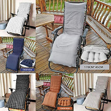Cuscino per Sdraio Lettino,Cuscini per Sdraio da Giardino,170 x 45 cm Portatile Cuscino Reclinabile Sedia Relaxer Coprisedile,Smontaggio Pulizia (Plaid bianco)