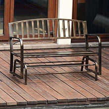 Sedia dell'oscillazione del banco dell'aliante del patio dell'oscillazione all'aperto di 2 posti, con sedia con struttura in ghisa verniciata a polvere, Sedia a dondolo da giardino da 50 pollici
