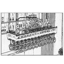 Bottiglia supporto della cremagliera del vino ripiano Living vino rack Rack Restaurt Wine Rack, cremagliera del vino decorativo, Wine Rack soffitto Cup Holder Hging Rosso for Ccompliment y Space, WTZ0