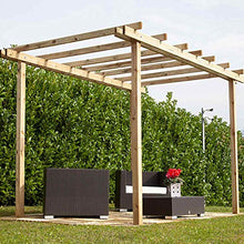Pergola autoportante 300x400 cm in legno di pino massello impregnato in autoclave gazebo pergola da giardino made in Italy