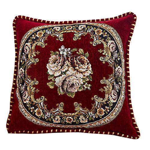 UG1 Cuscini all'aperto per mobili da Giardino, in Stile Europeo Cuscino Rosa, Materiale in Fibra Esterna Cuscino Decorativo Chimica è Morbido e Confortevole, Dimensioni: 48 * 48,Rosso