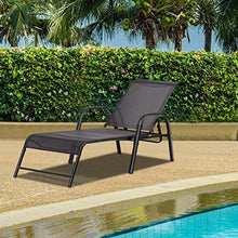KJGHJ Costway - Set di 2 sedie da salotto per patio, chaise longue reclinabili, schienale regolabile