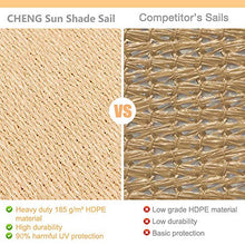 CHENG Tenda a Vela 2.5x2.5m, Metri Protezione Raggi UV, Resistente e Traspirante Protezione Antivento Utilizzabile per Giardino Balcone Terrazza Beige