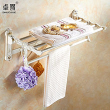 MBYW Portasciugamani Moderno Portasciugamani Elegante per Il Bagno di Moda Oro Plus Bianco Europeo retrò portasciugamani Pieghevole Cottura Bianco portasciugamani Bagno scaffale Hardware Pendente
