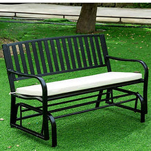 Sedia a dondolo doppia in metallo per esterni per uso domestico, panchina per il tempo libero da balcone all'aperto, sedile a dondolo da giardino con schienale e bracciolo, per giardino, terrazza